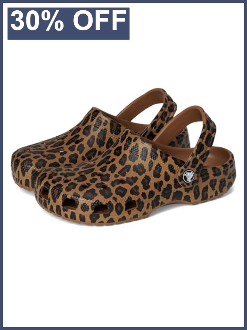 Crocs Classic Clog EVA Leopard Print Slip-On Unisex Casual Shoe